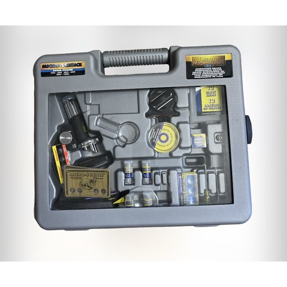 Unbranded Toys Microscope Deluxe Set Microscience Zoom Power Max